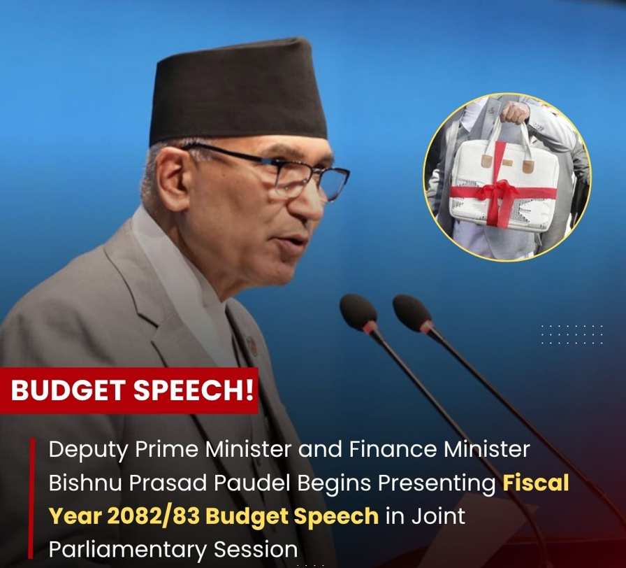 How much budget was presented by Deputy Prime Minister and Finance Minister Bishnu Prasad Poudel for the fiscal year 2082/83?